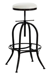 TPFLiving Barhocker Radunz Kunstleder Weiß Gestell